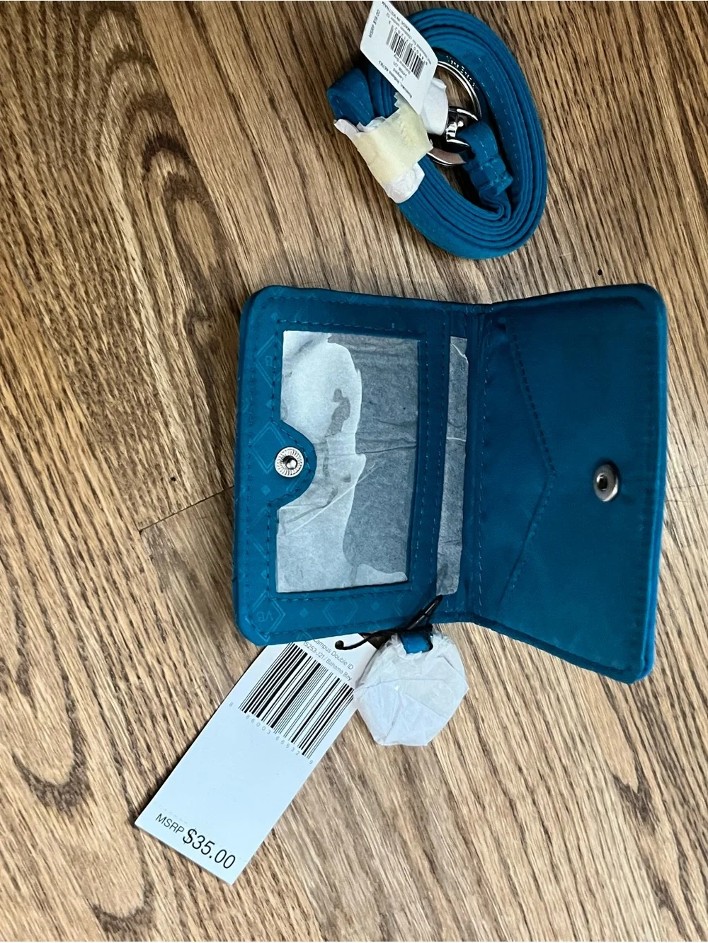 Vera Bradley Teal Quilted Wristlet with Matching Strap